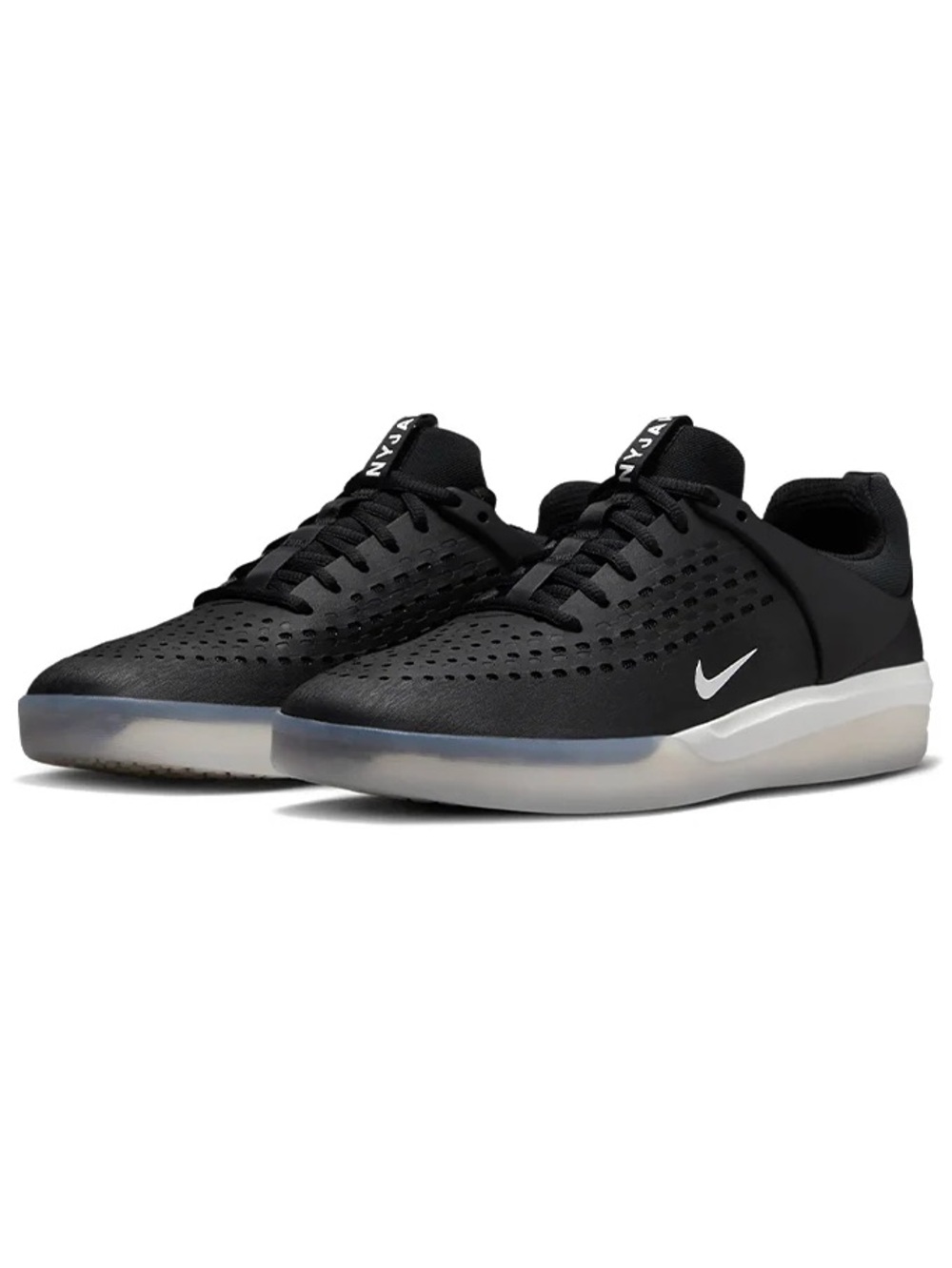 Nike Nyjah Black Athletic Low-Top Sneakers with White Swoosh